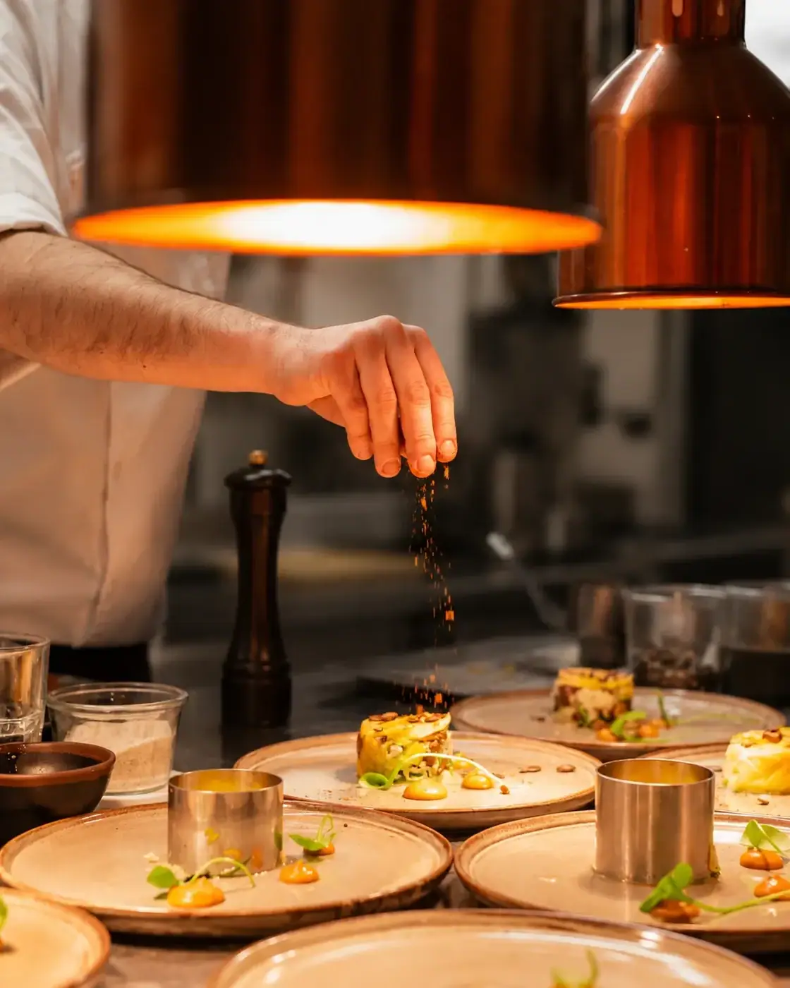 Professional catering preparation in progress